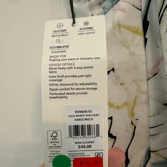 CALIA Women's Mid Rise Infinity Run Short, XS, Dance Multi - Picture 4 of 4